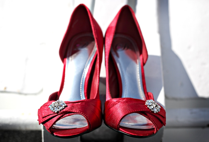 red bride shoes