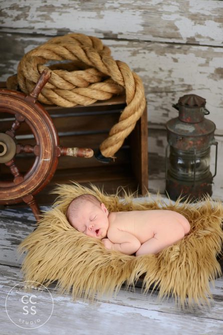 nautical theme newborn photo