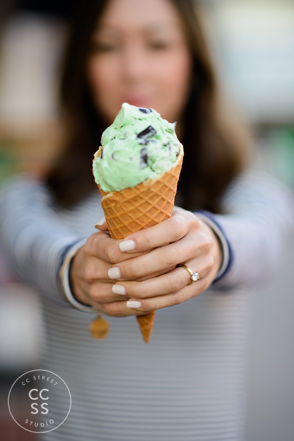 ice cream engagement photos