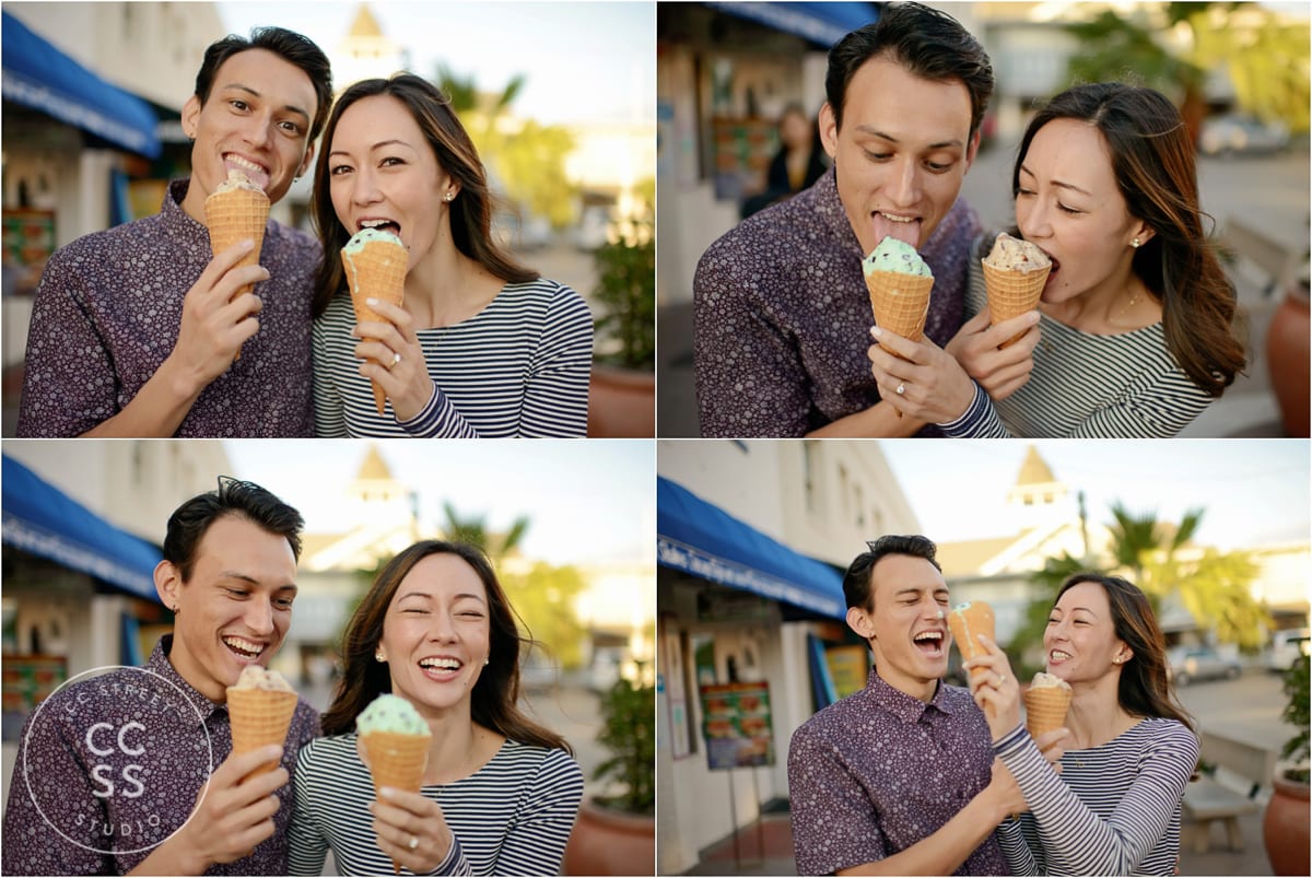 engagement pictures with ice cream