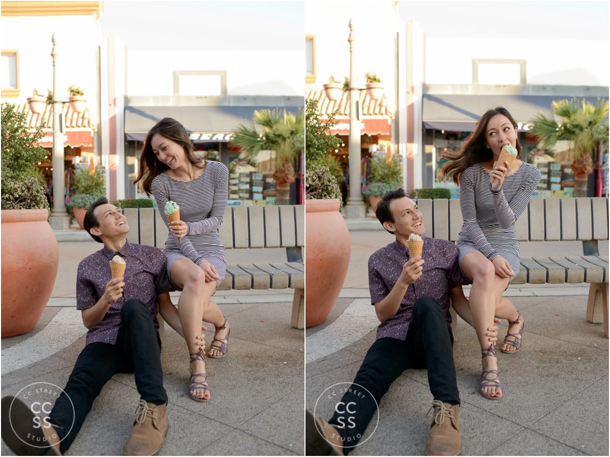 engagement photos with ice cream