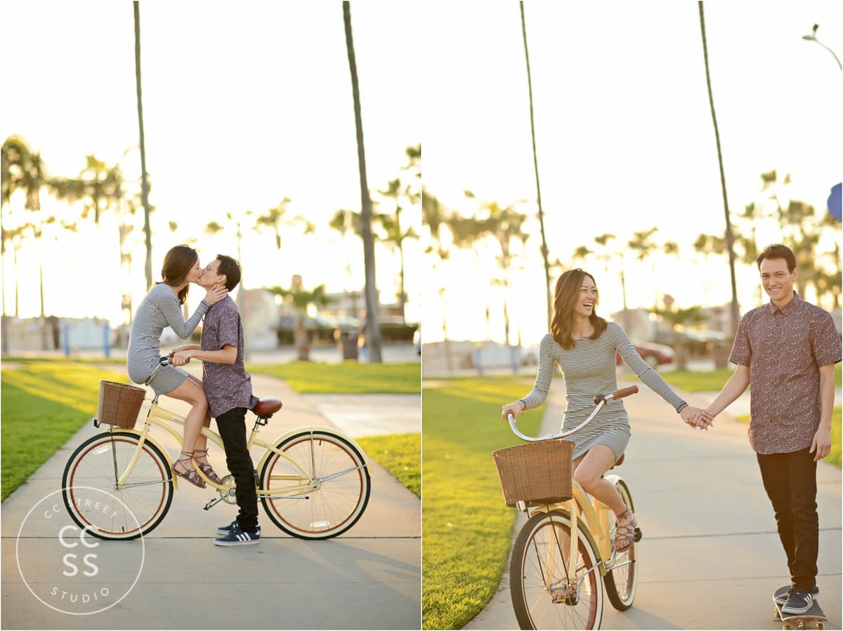 engagement photos with bikes