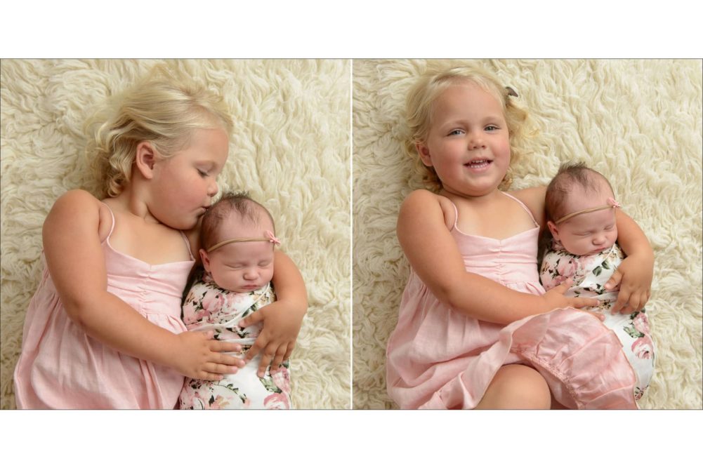 newborn with big sister pose ideas